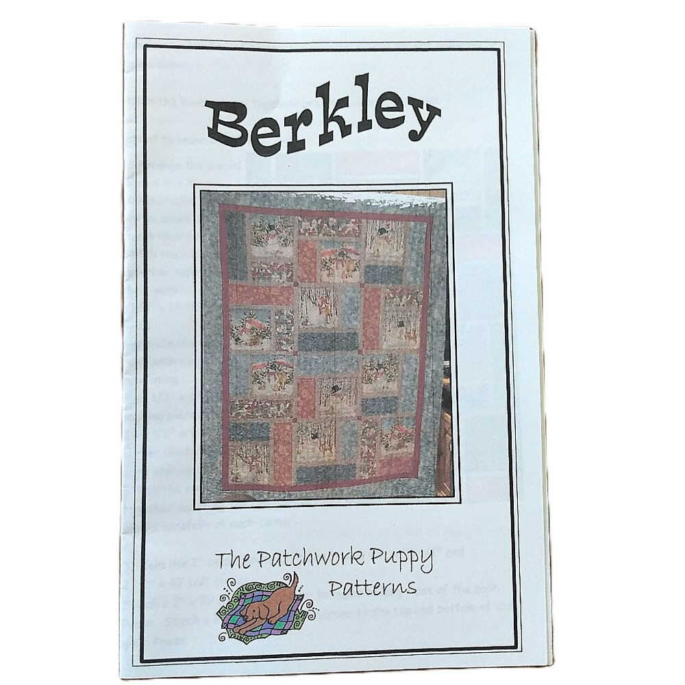 Quilt Sewing Pattern 55" x 70" Pieced Quilting "Berkley" by Patchwork Puppy